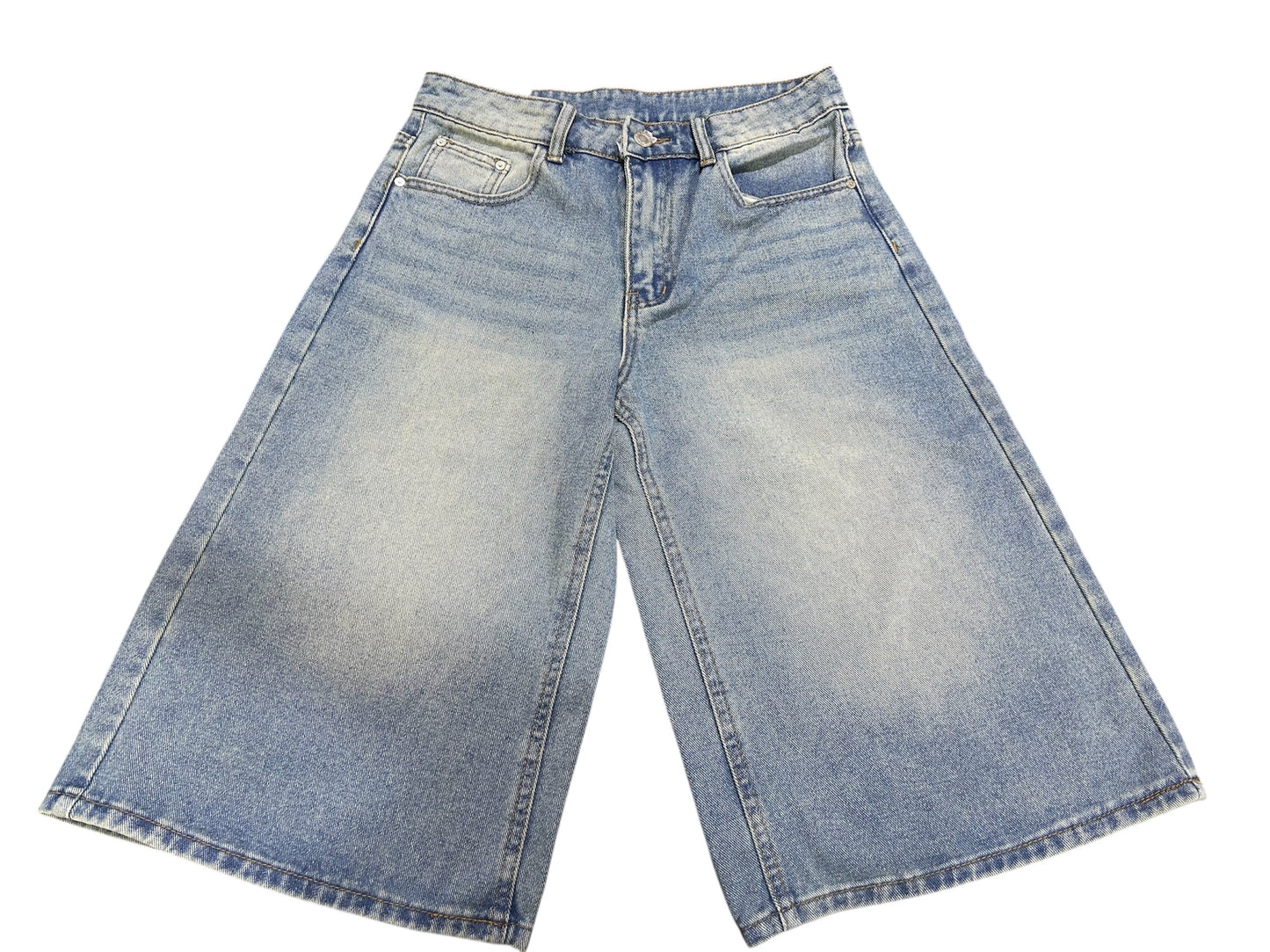 Bermuda Jeans Palazzo a Gamba Larga