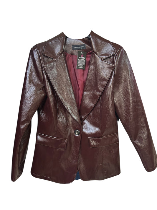 Blazer in pelle Bordeaux