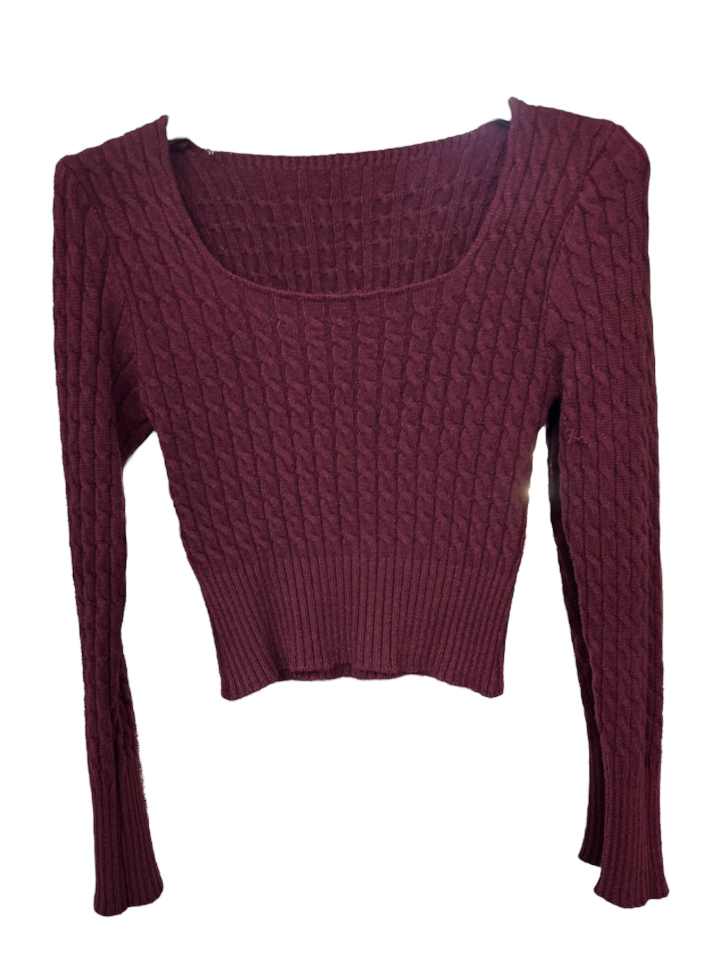 Maglione Bordeaux intrecciato
