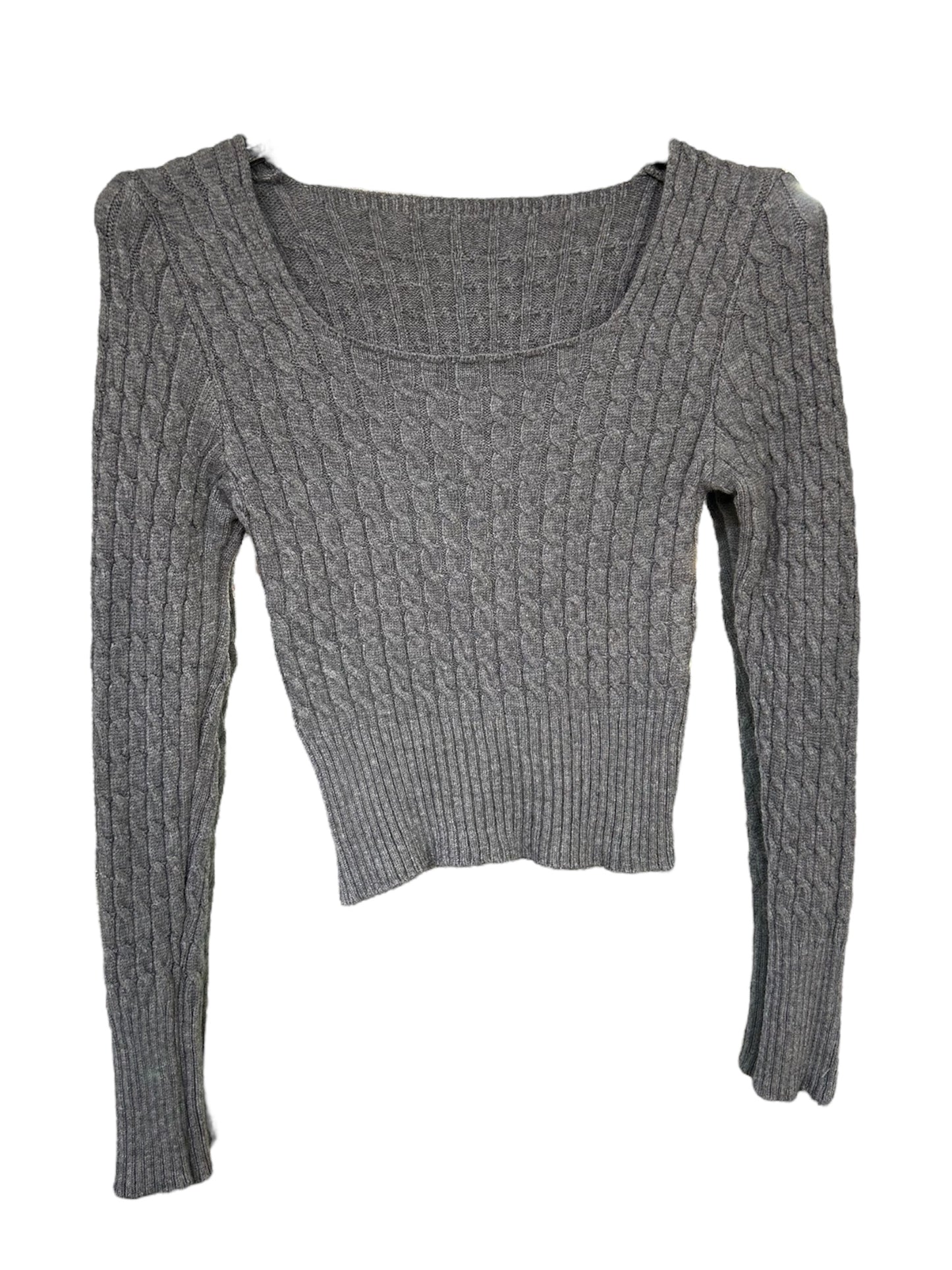 Maglione Grigio Intrecciato