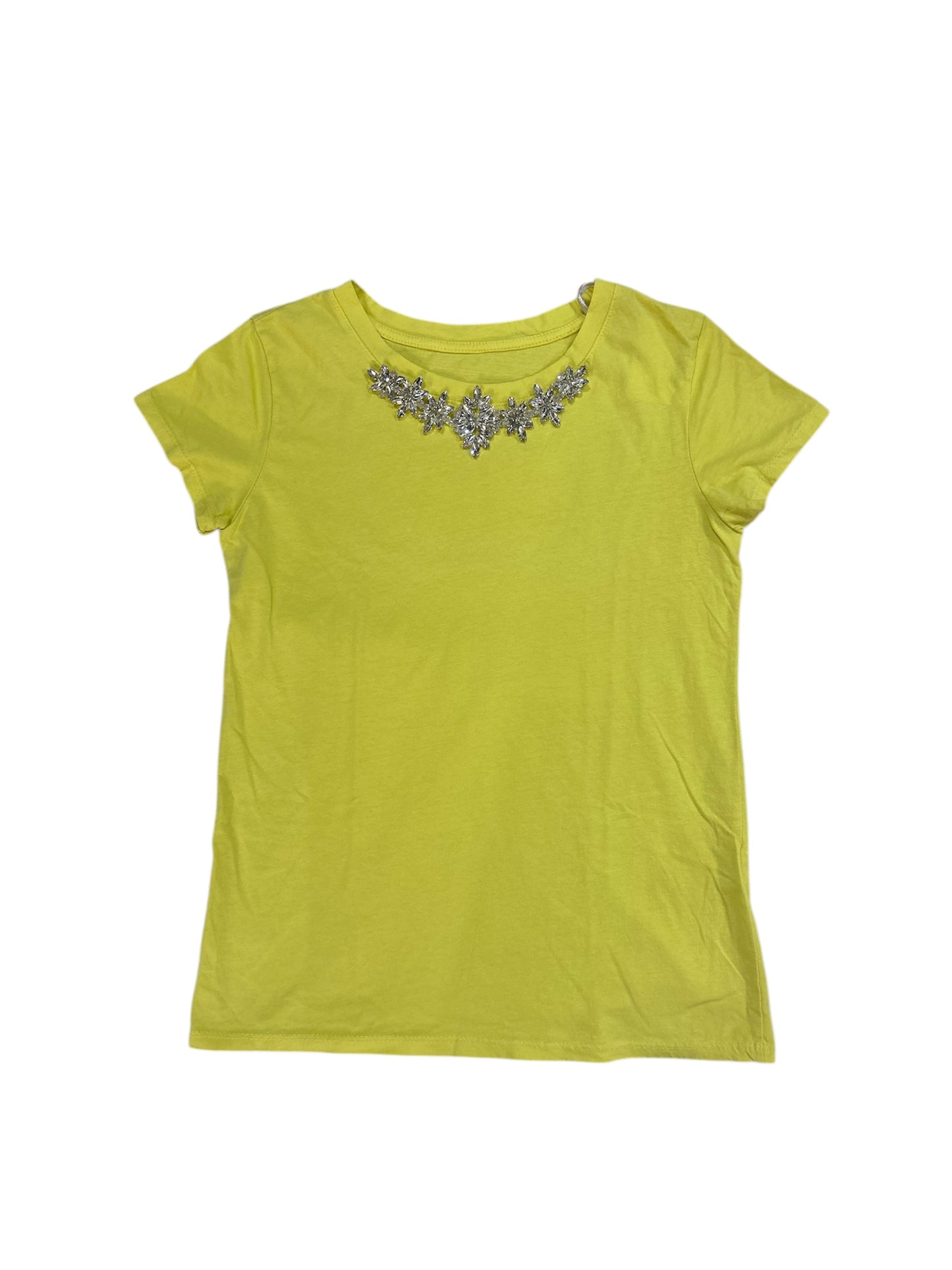 T-shirt Lime con Collana Gioiello Applicata