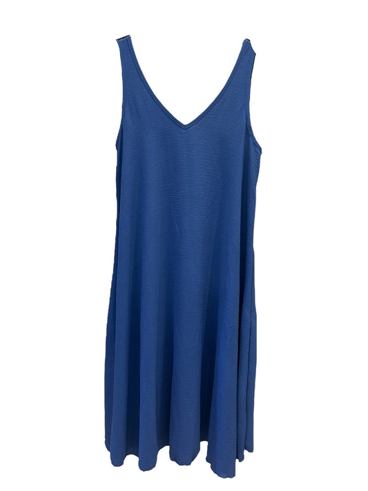 Abito Smanicato con Scollo a V Blu