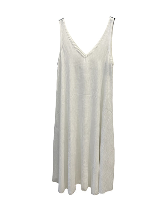 Abito Smanicato con Scollo a V Bianco