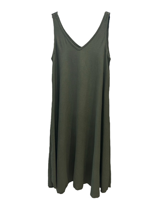 Abito Smanicato con Scollo a V Verde