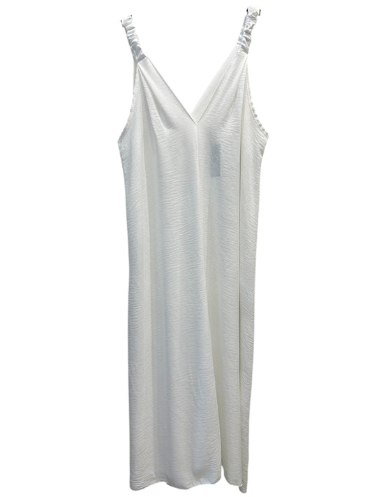 Abito Corto con Spalline Arricciate Bianco