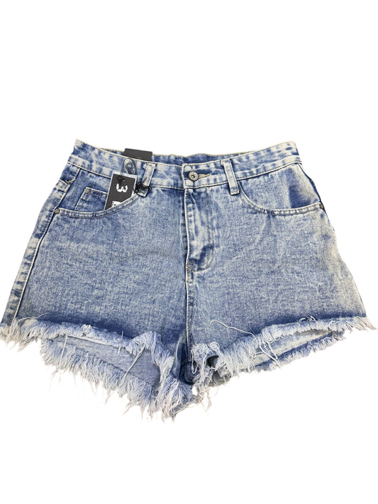 Pantaloncino Denim Effetto Vintage con Orlo Sfrangiato