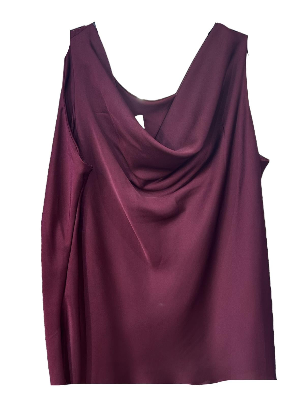 Blusa Over in Satin Bordeaux