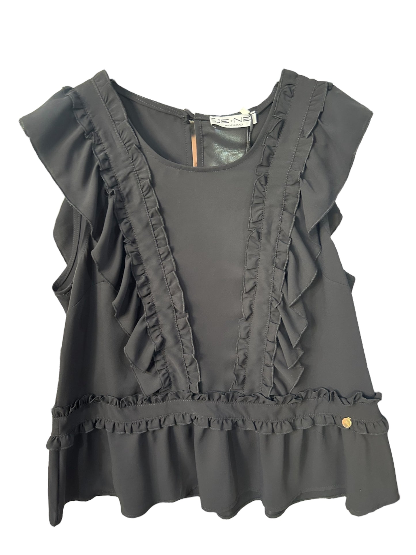 Top Nero con Volant