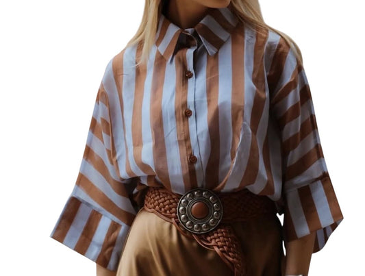 Camicia a righe “Siena” con nodo in vita