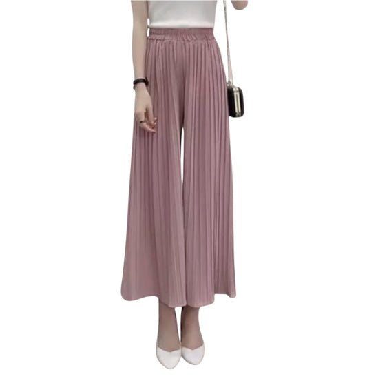 Pantaloni Palazzo Plissettati Rosa