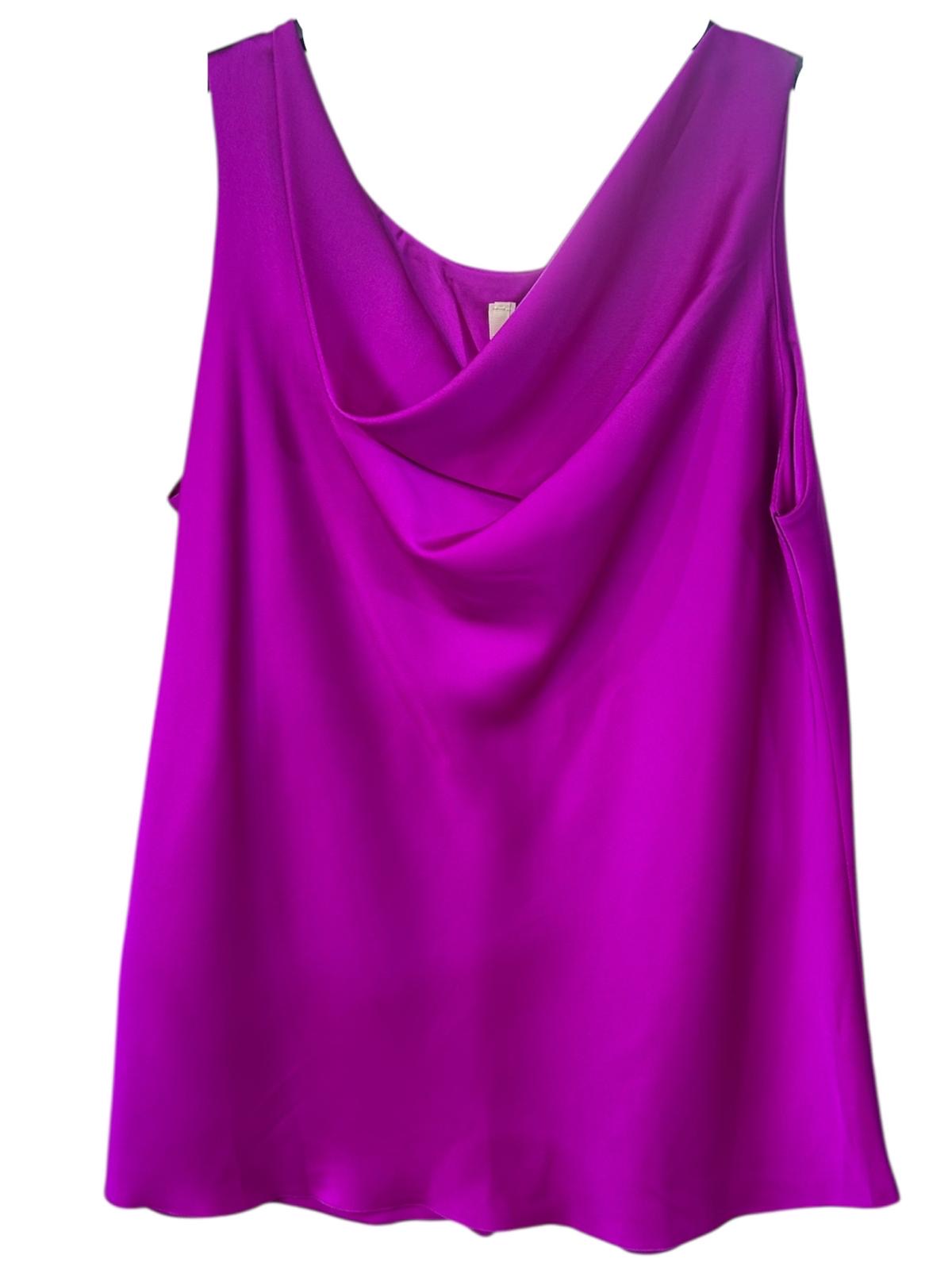 Blusa Over in Satin Magenta