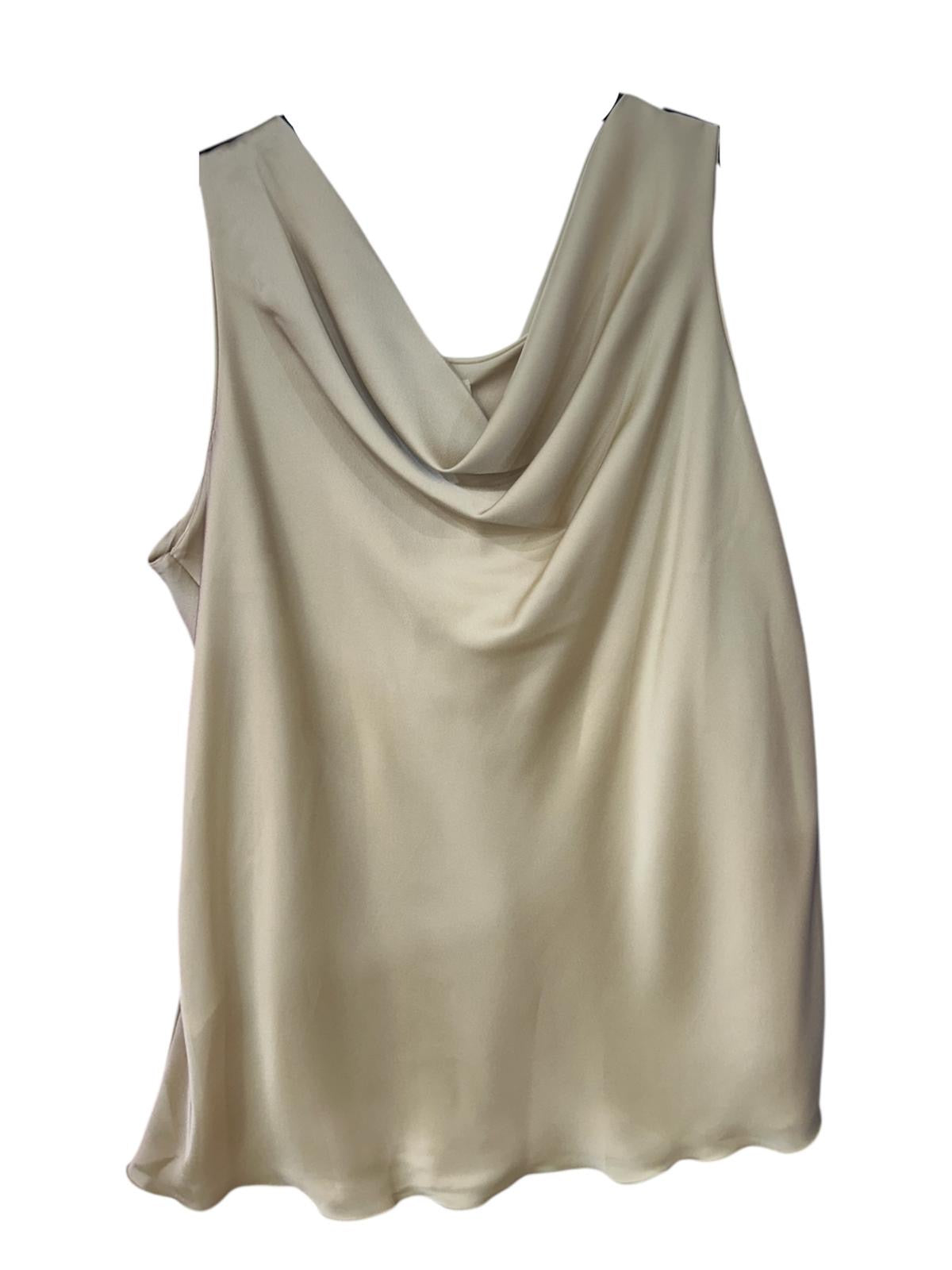 Blusa Over in Satin Beige
